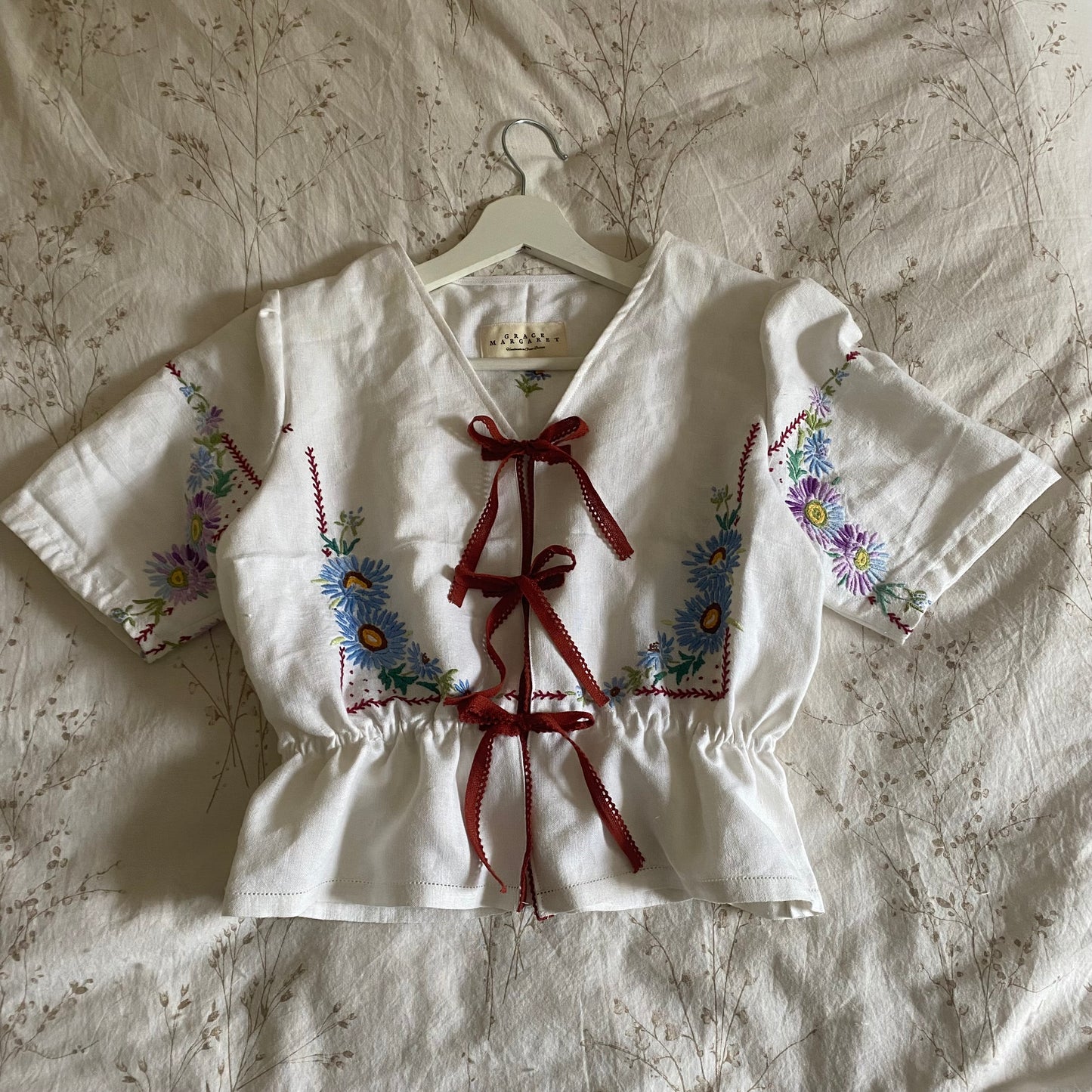 Vintage Cotton Tablecloth Blouse